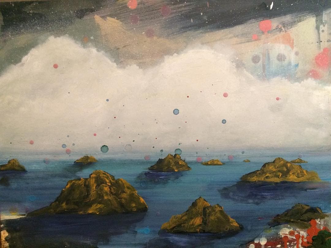 Landscape II, 2018. oil on board. painting by John Fitzsimons