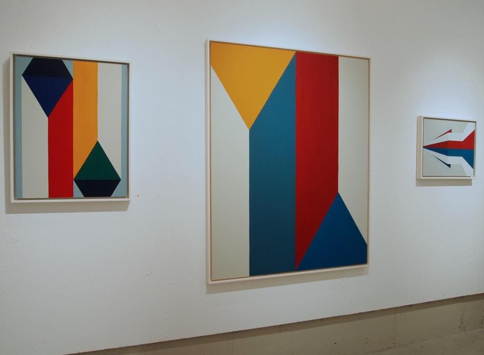 Pyramid Exhibition shot, 2012. Oil on board. painting by John Fitzsimons