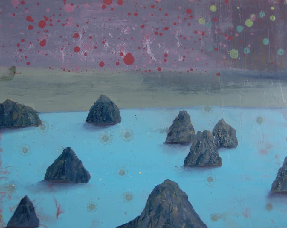 The River, 2017. Oil on Board. 53x420cm. painting by John Fitzsimons