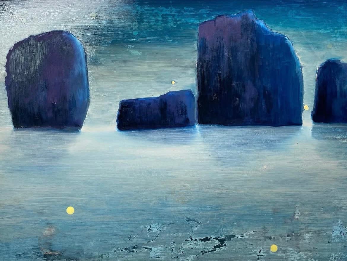 Blue sky, 2019. Oil on board. 72x55cm. painting by John Fitzsimons