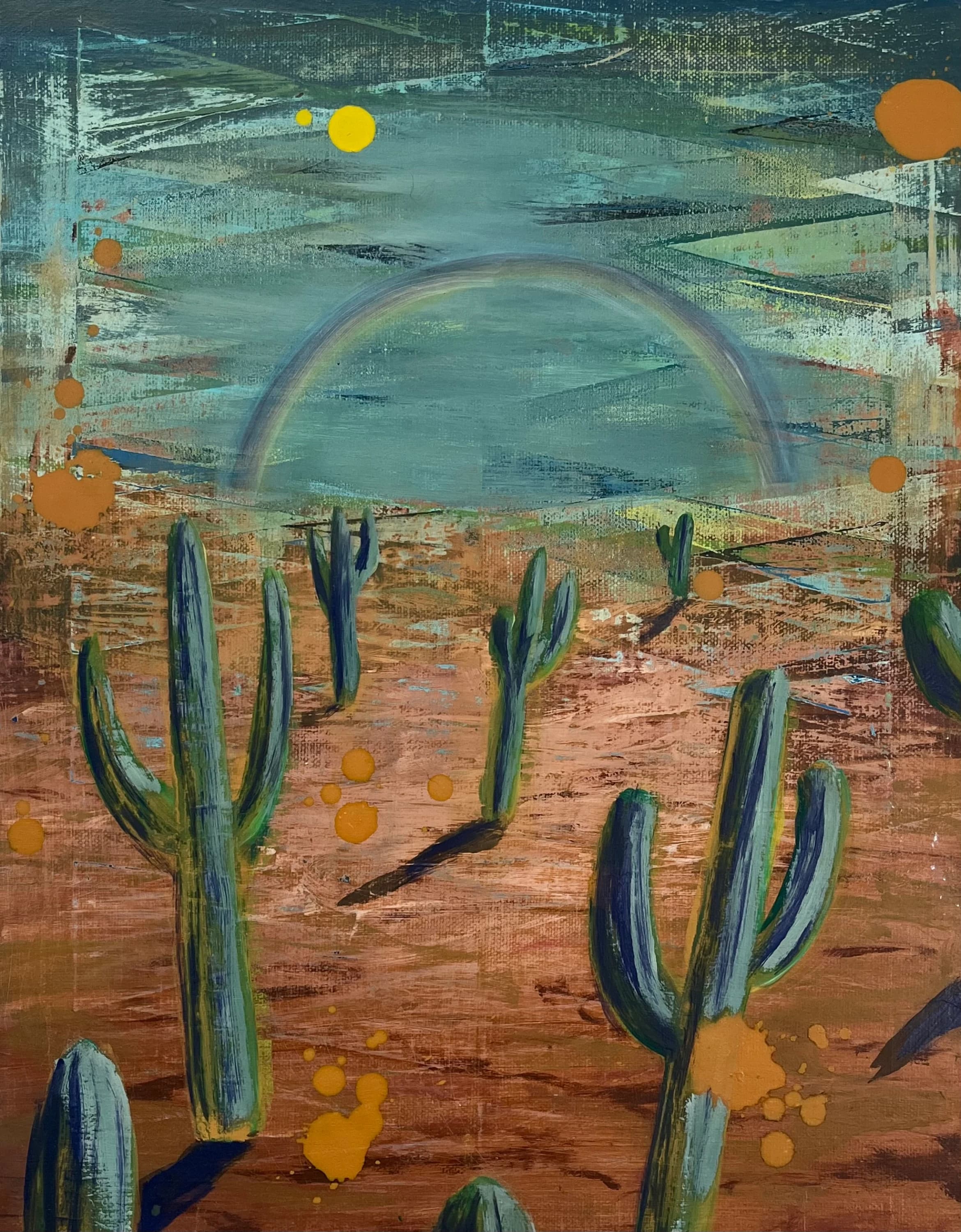 Cactus Desert, 2022. Oil on canvas. 40x50cm. painting by John Fitzsimons