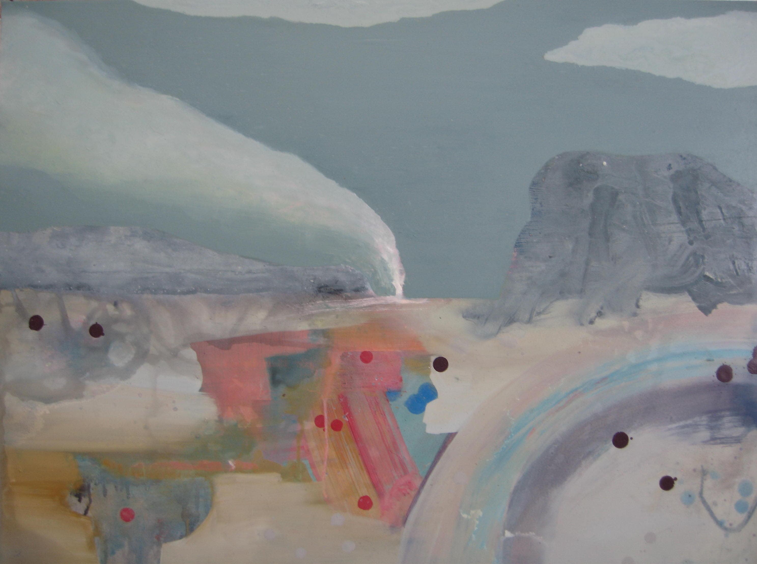 Cetacean stranding, 2017. Oil on board. 72x55cm. painting by John Fitzsimons