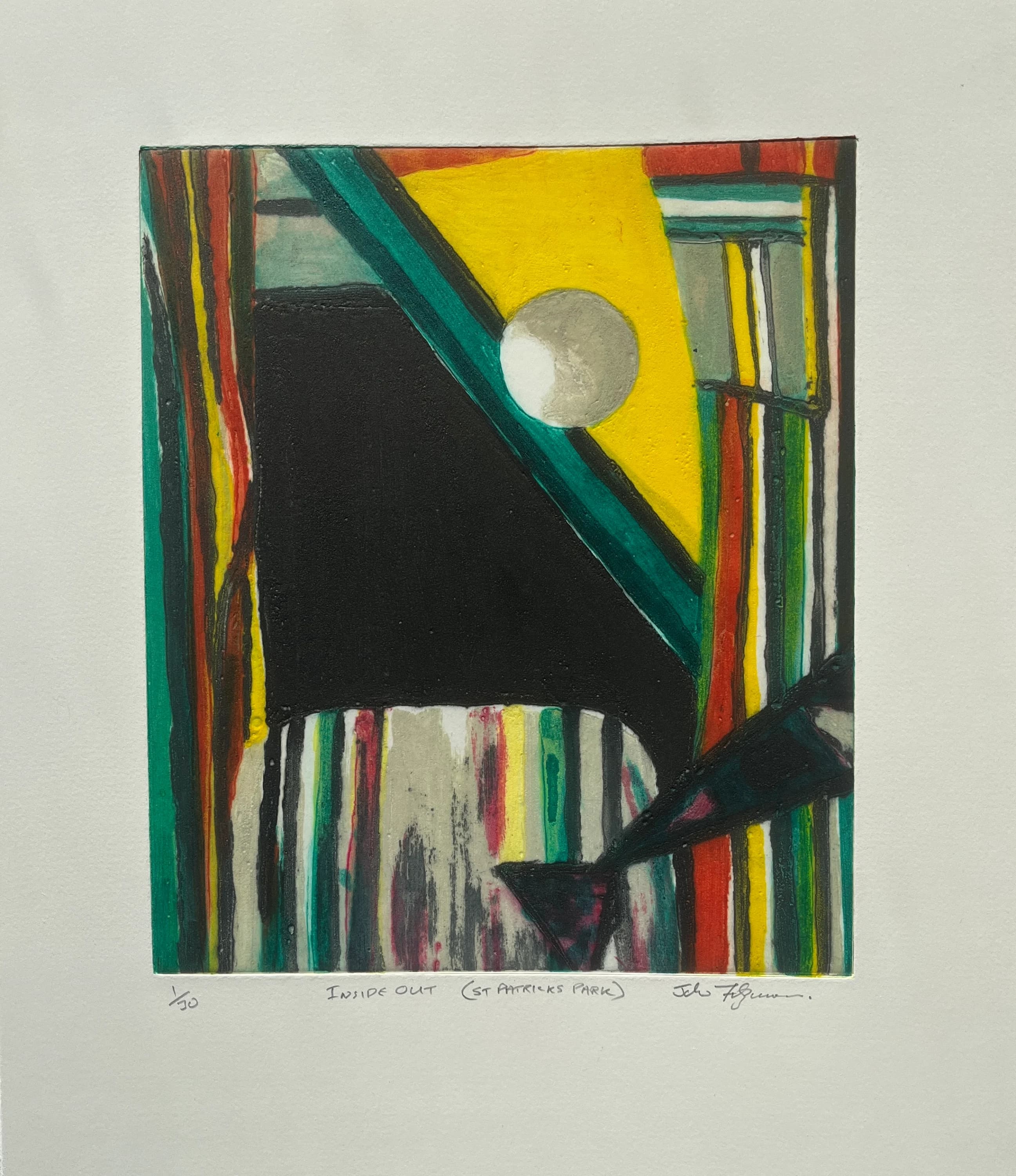 Inside out print, 2025. Carborundum Print. painting by John Fitzsimons