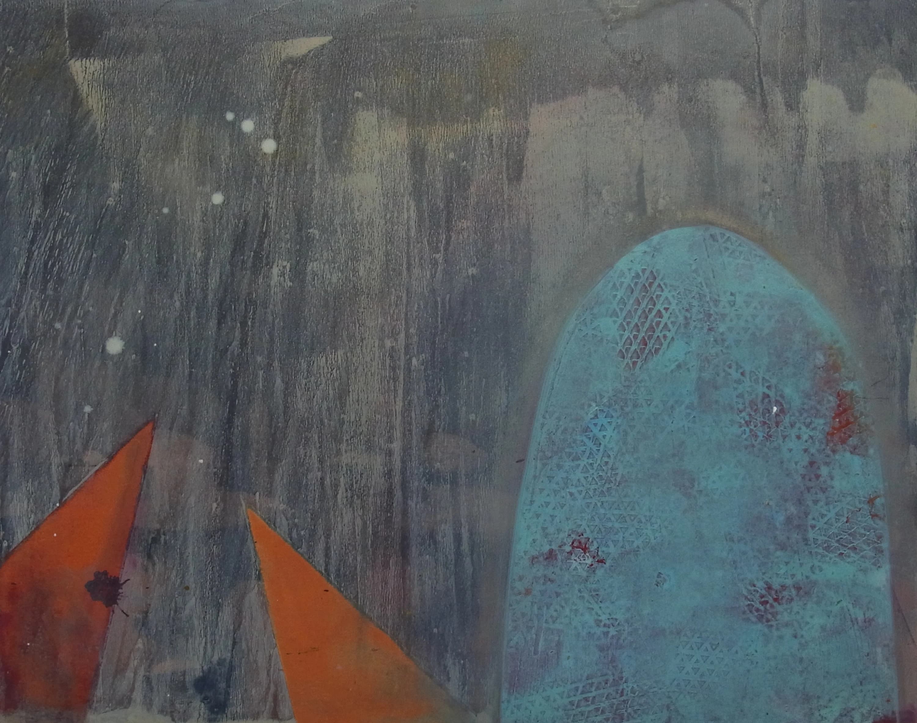 Protection, 2014. Oil on Board. 53x42cm. painting by John Fitzsimons